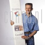 Edward Sturing (Date Unknown) at studio in Amsterdam.

[keywords]Posed, Half Length, Eyecontact, Smiling, Construction material[/keywords]